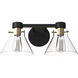 Willow Creek 2 Light 17 inch Matte Black Bath Bar Wall Light