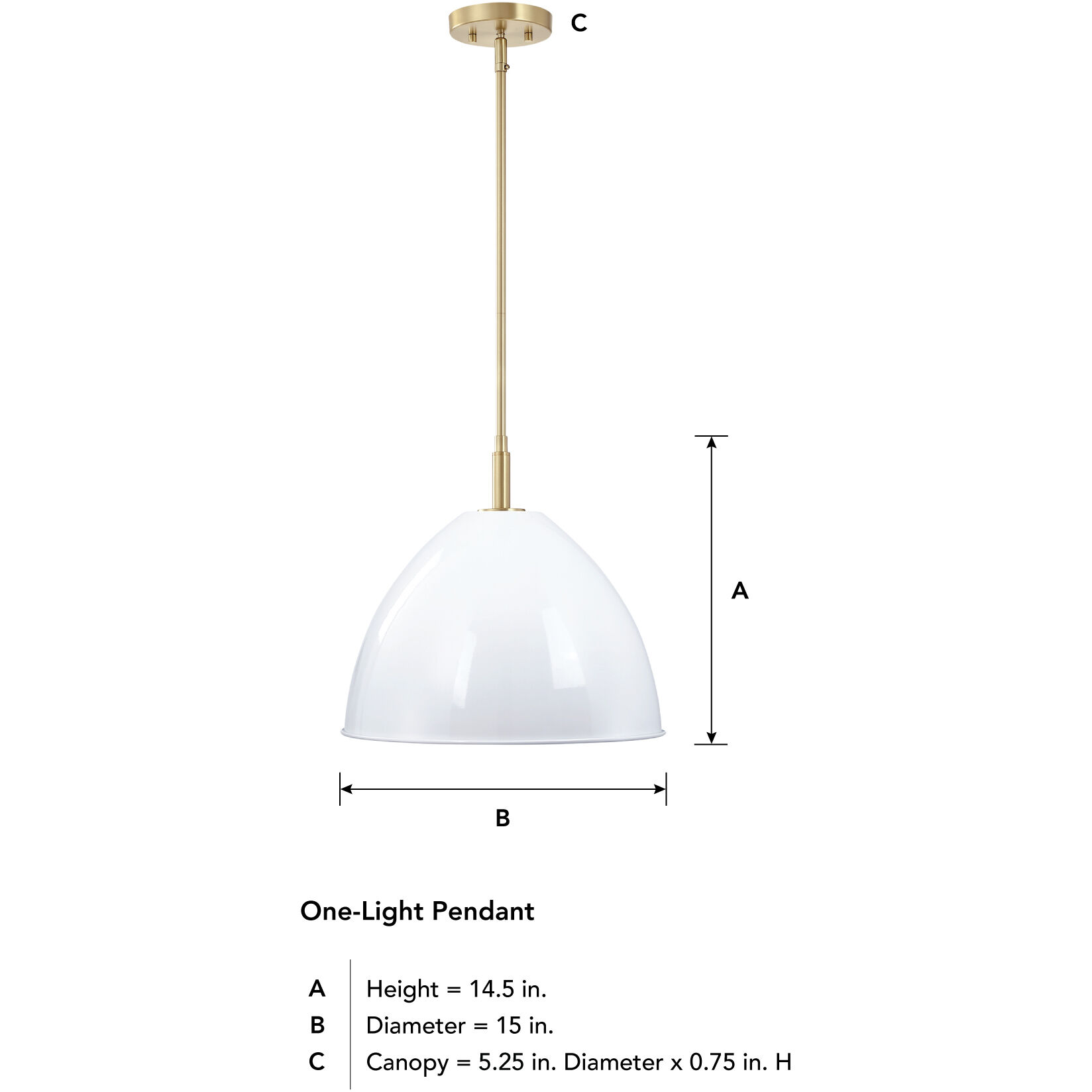 Biba 1 Light 15 inch Brushed Gold Pendant Ceiling Light