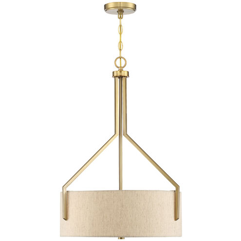 Elara 3 Light 20 inch Brushed Gold Pendant (Inverted) Ceiling Light