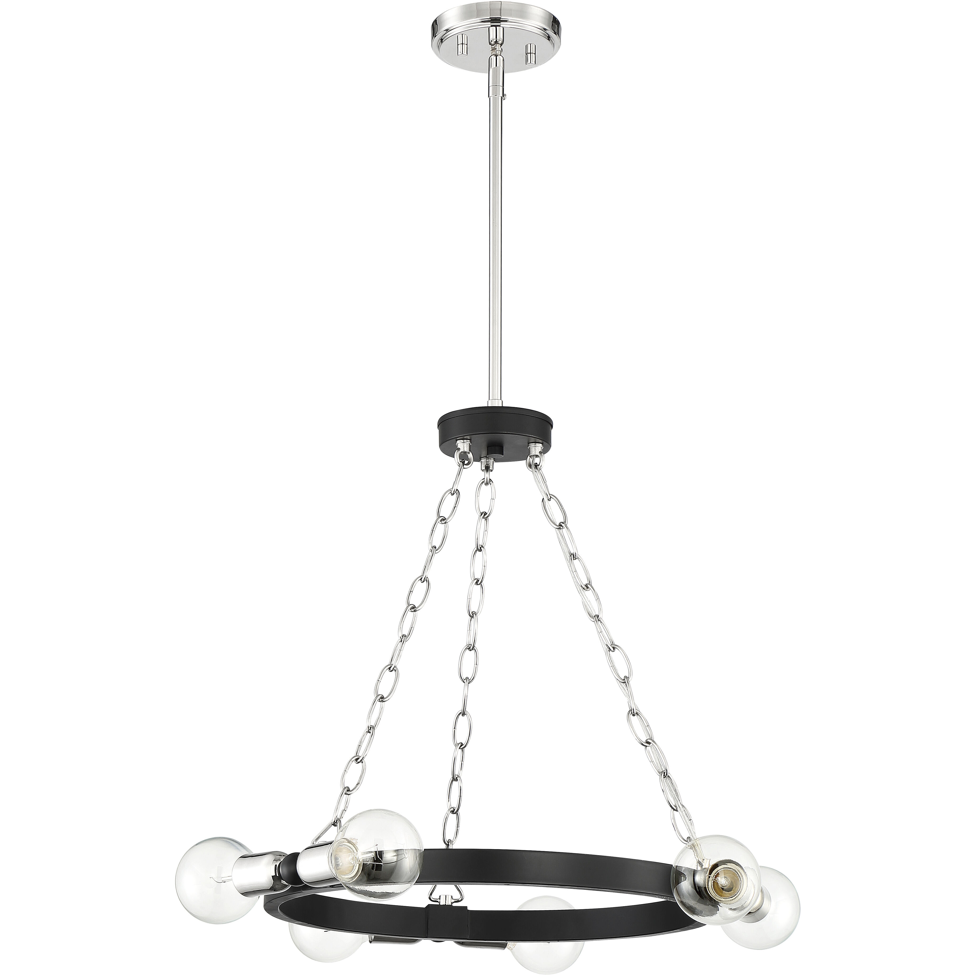 Huxton 6 Light 21 inch Black Chandelier Ceiling Light