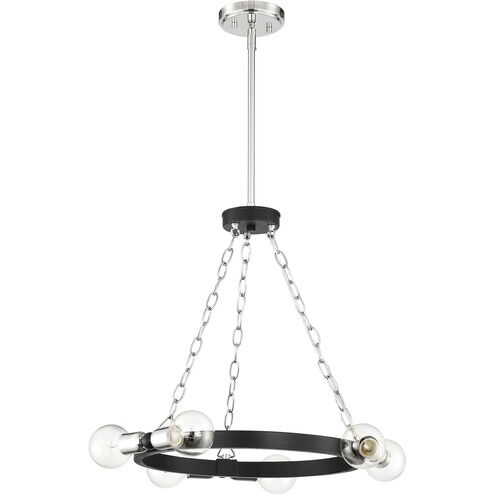 Huxton 6 Light 21 inch Black Chandelier Ceiling Light