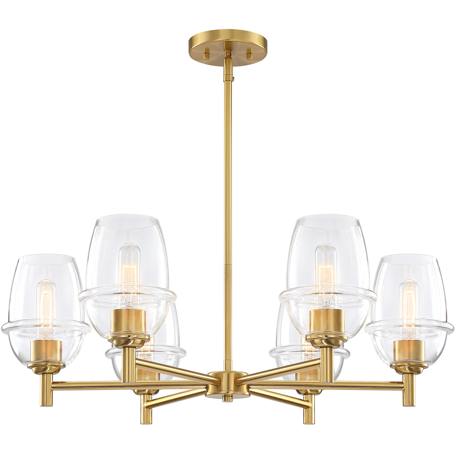 Summer Jazz 6 Light 28 inch Brushed Gold Chandelier Ceiling Light