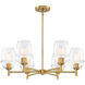 Summer Jazz 6 Light 28 inch Brushed Gold Chandelier Ceiling Light