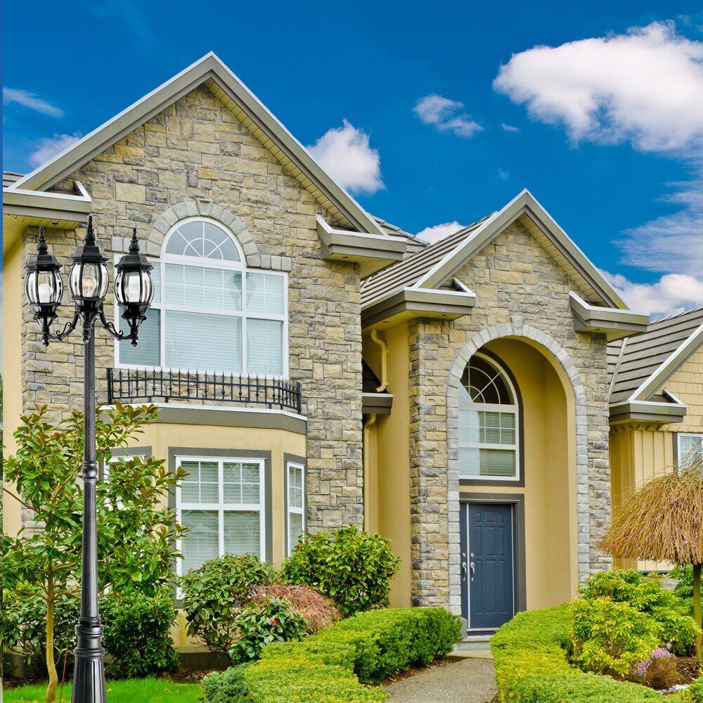 Riviera 3 Light 85 inch Black Outdoor Post Lantern, Post Included