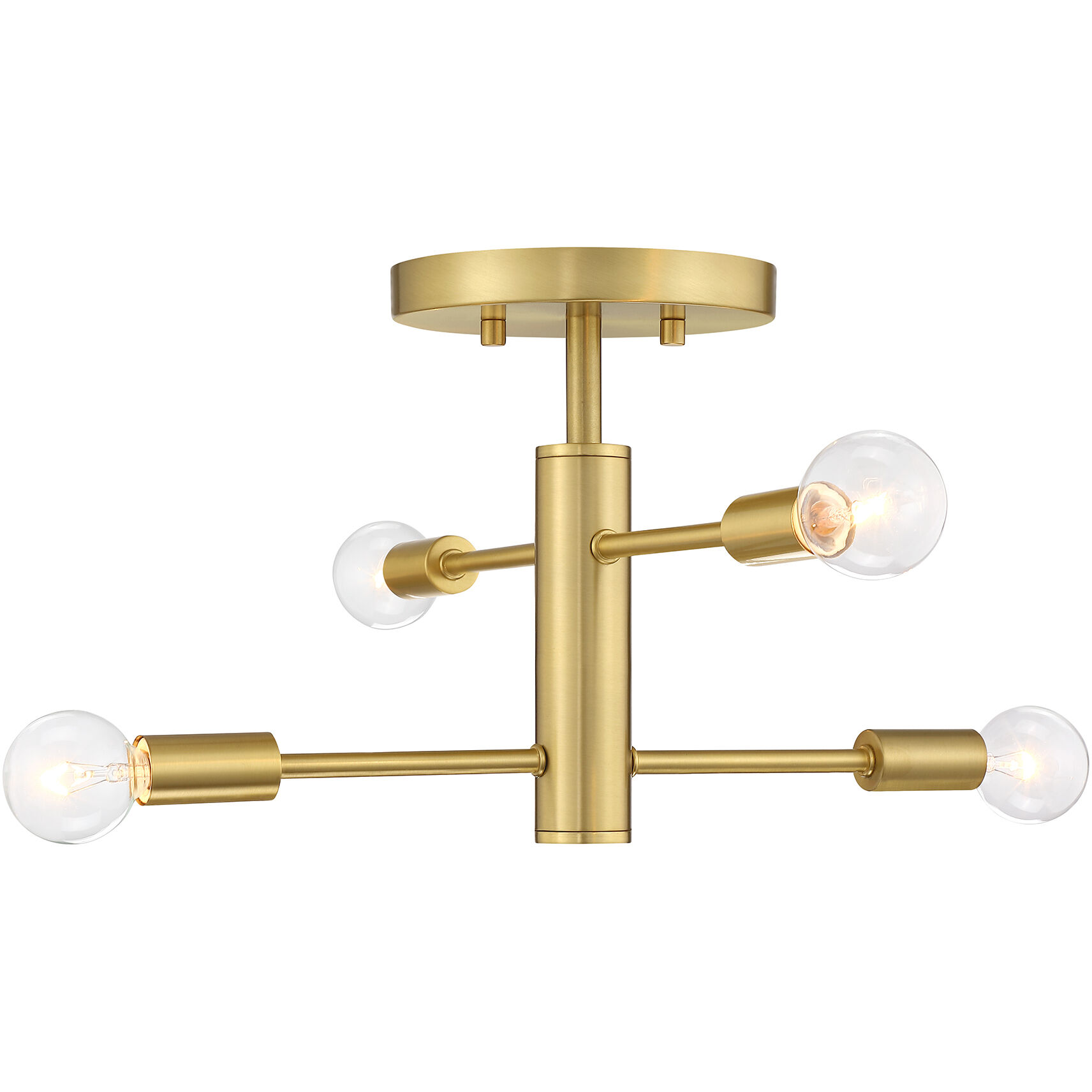 Arlo 4 Light 14.25 inch Brushed Gold Semi Flush Mount Ceiling Light