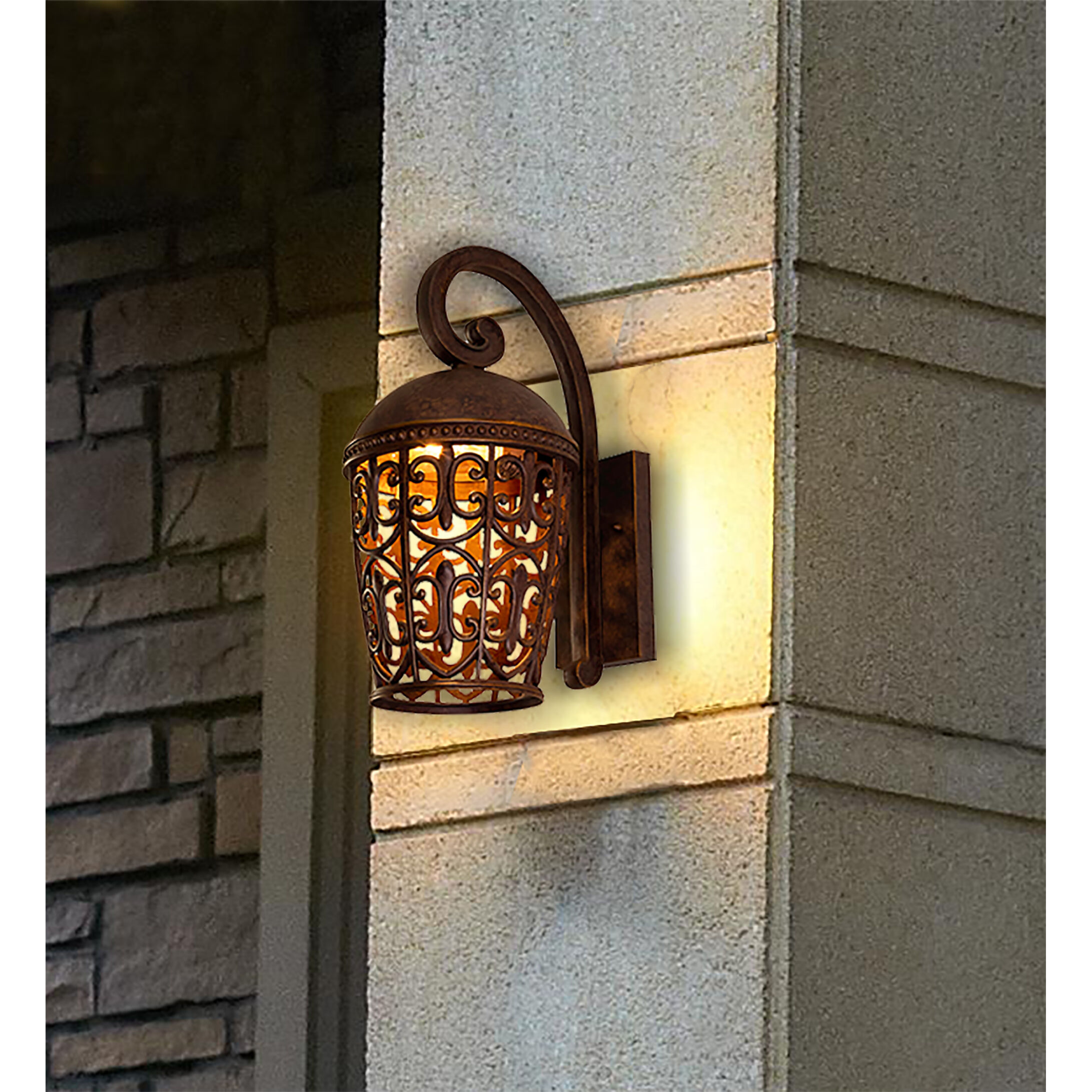 Amherst 1 Light 18 inch Burnt Umber Outdoor Wall Lantern