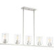 Liam 5 Light 42.75 inch Satin Platinum Island Ceiling Light