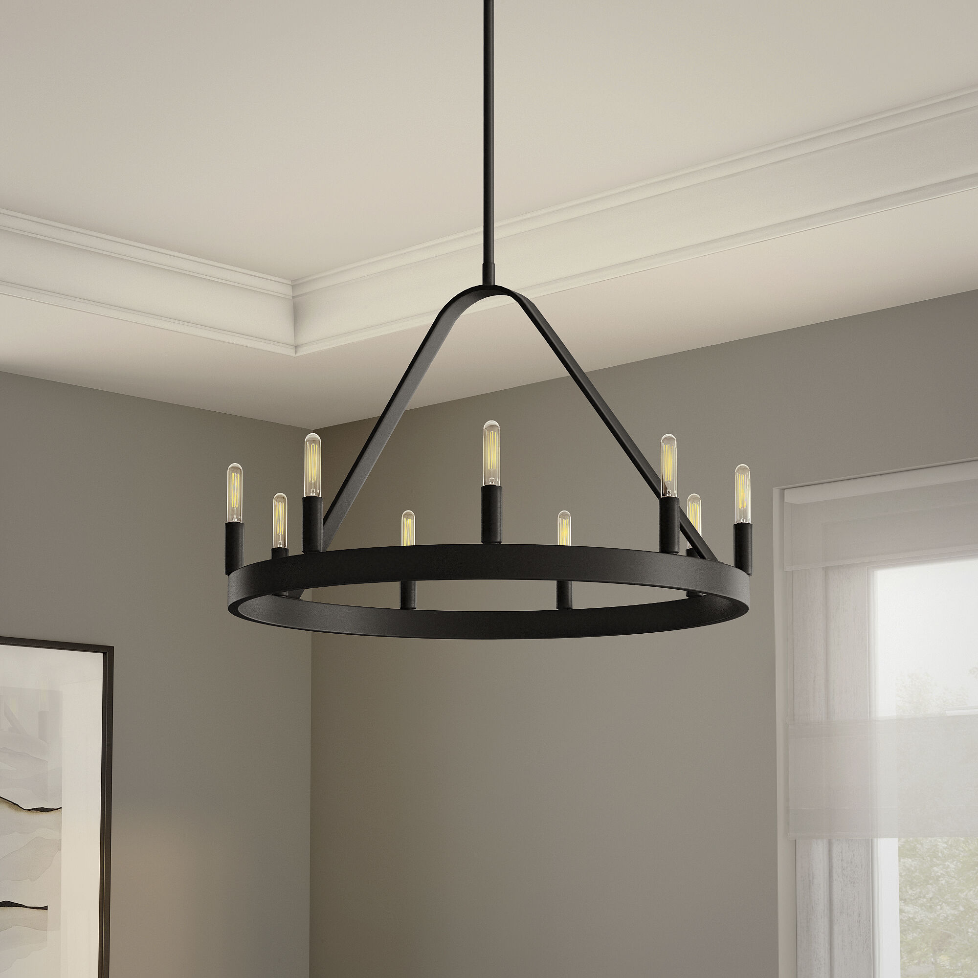 Carousel 10 Light 18 inch Black Chandelier Ceiling Light
