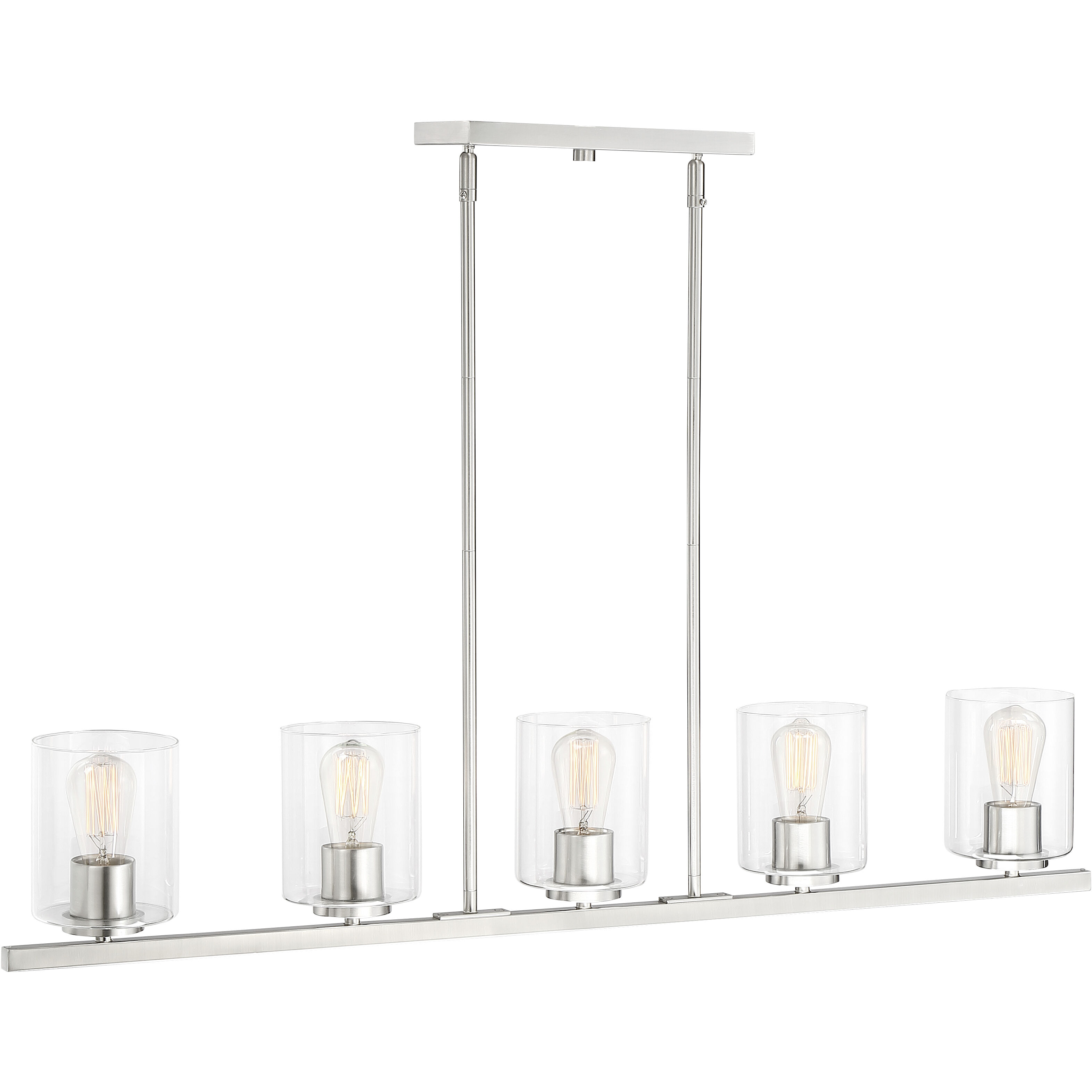 Liam 5 Light 42.75 inch Satin Platinum Island Ceiling Light