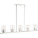 Liam 5 Light 42.75 inch Satin Platinum Island Ceiling Light