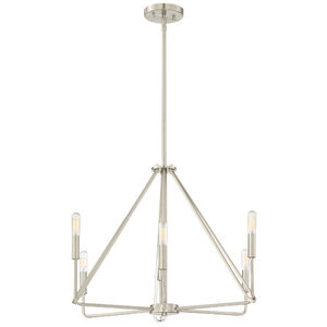 Uptown 6 Light 25 inch Satin Platinum Chandelier Ceiling Light
