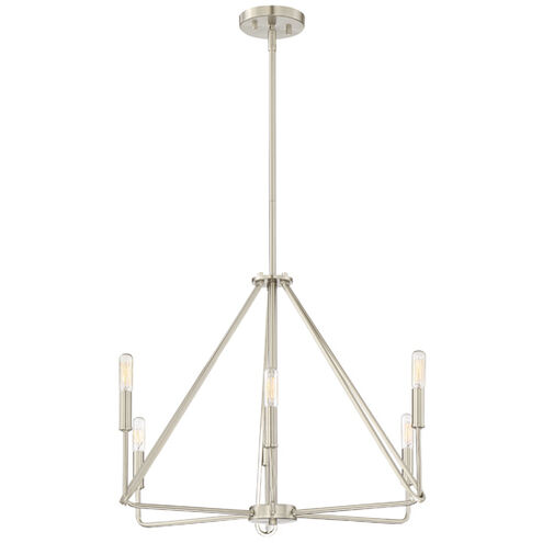Uptown 6 Light 25 inch Satin Platinum Chandelier Ceiling Light