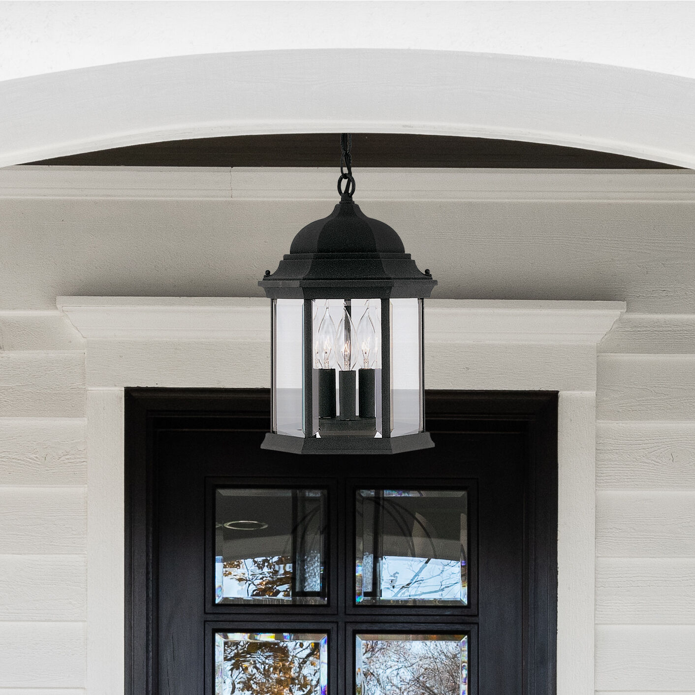 Devonshire 3 Light 24 inch Black Outdoor Post Lantern