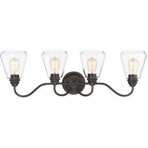 Foundry 4 Light 33 inch Satin Bronze Bath Light Wall Light