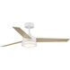 Cassini 52 inch Matte White with Reversible Matte White/Blonde Maple Blades DC Smart Fan