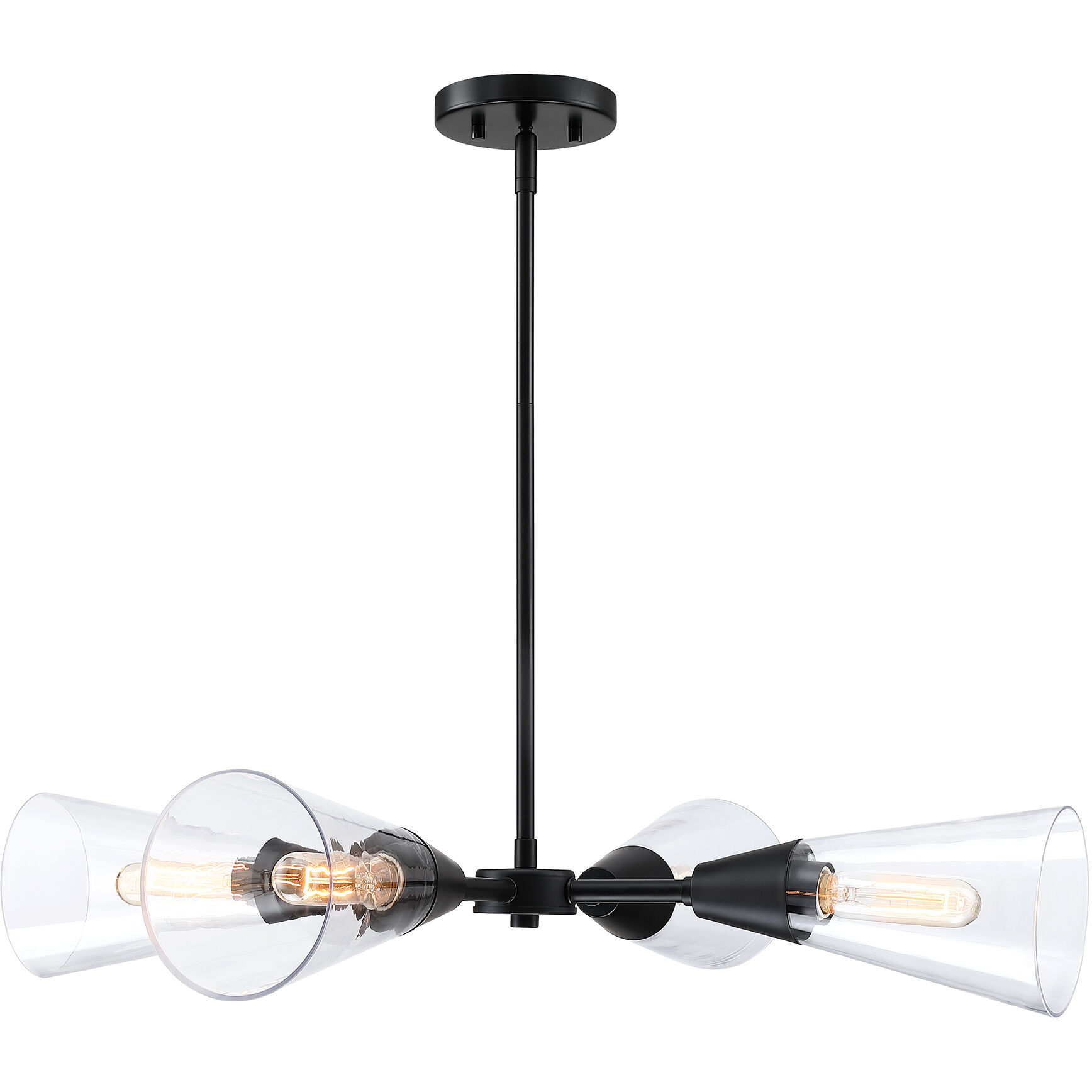Norro 4 Light 3 inch Matte Black Chandelier Ceiling Light