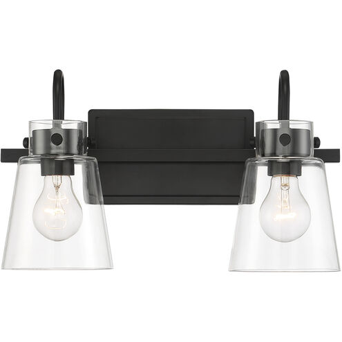 Inwood 2 Light 16 inch Matte Black Vanity Light Wall Light
