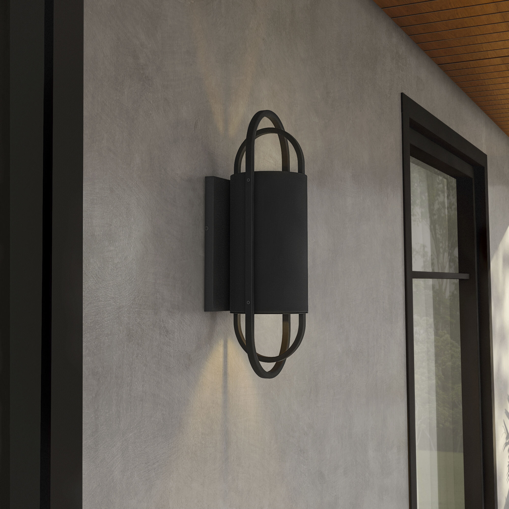 Nightfall 1 Light 16 inch Black Outdoor Wall Lantern