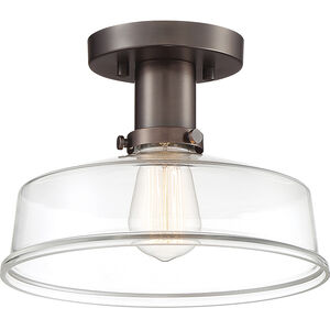 Carson 1 Light 10.75 inch Satin Copper Bronze Semi-Flush Ceiling Light