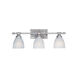 Apollo 3 Light 23.75 inch Satin Platinum Bath Bar Wall Light in Faux Alabaster