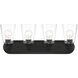 Zane 4 Light 26 inch Matte Black Vanity Light Wall Light