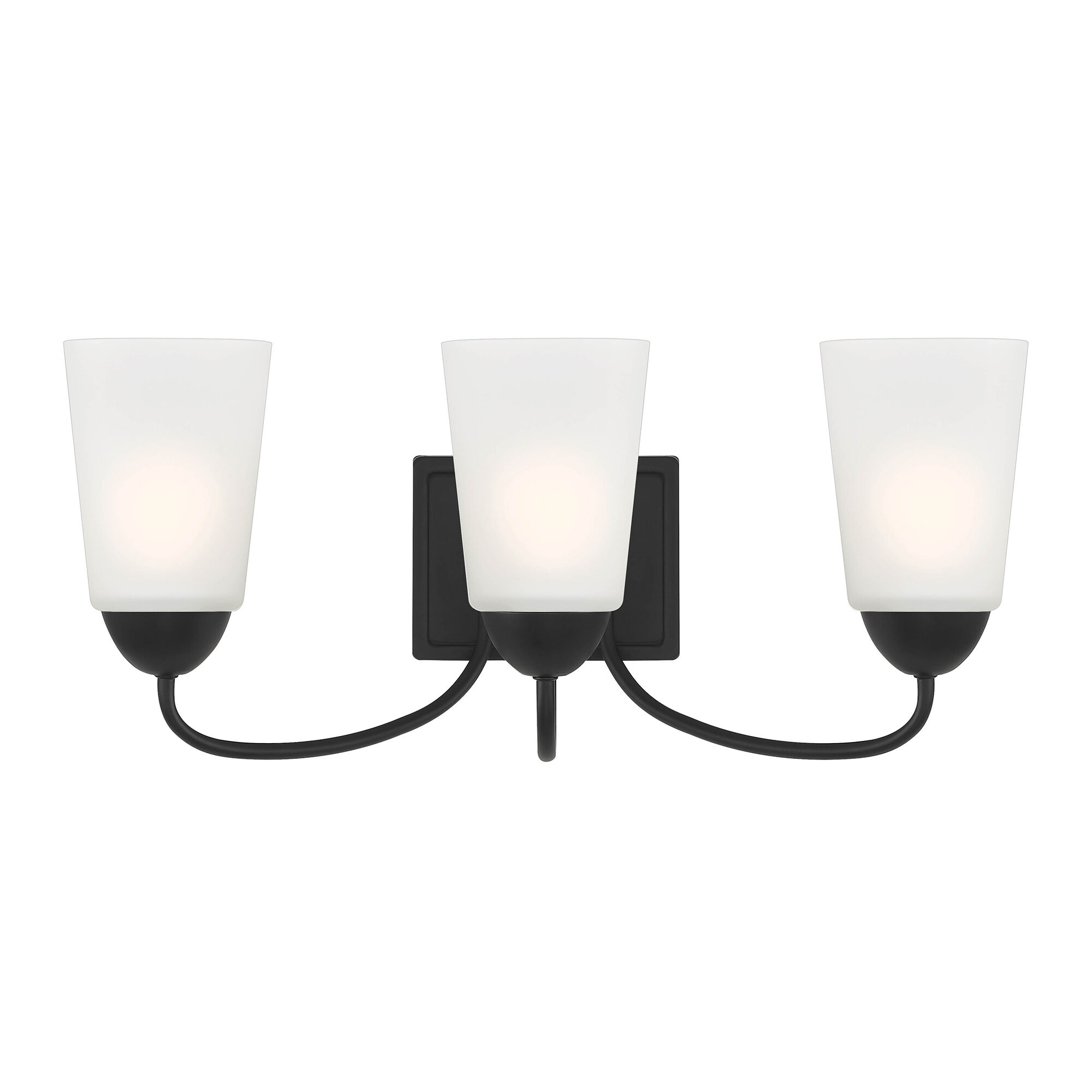 Matte black top vanity light