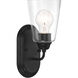 Zane 1 Light 6 inch Matte Black Vanity Light Wall Light