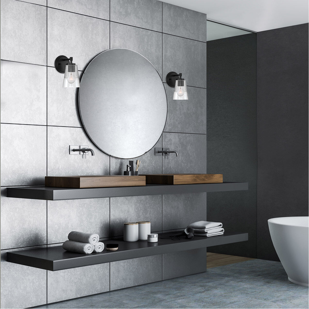 Ingo 1 Light 7 inch Matte Black Vanity Light Wall Light