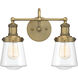 Taylor 2 Light 15 inch Old Satin Brass Bath Bar Wall Light