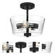 Ingo 2 Light 12 inch Matte Black Semi-Flush Ceiling Light