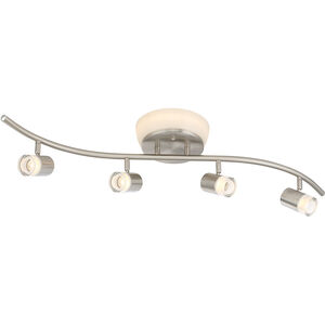 EnviroLite 4 Light 120 Brushed Nickel Track Kit/Flush Mount Combo Ceiling Light, S-Shaped Bar