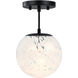 Circo 1 Light 7 inch Matte Black Semi Flush Mount Ceiling Light