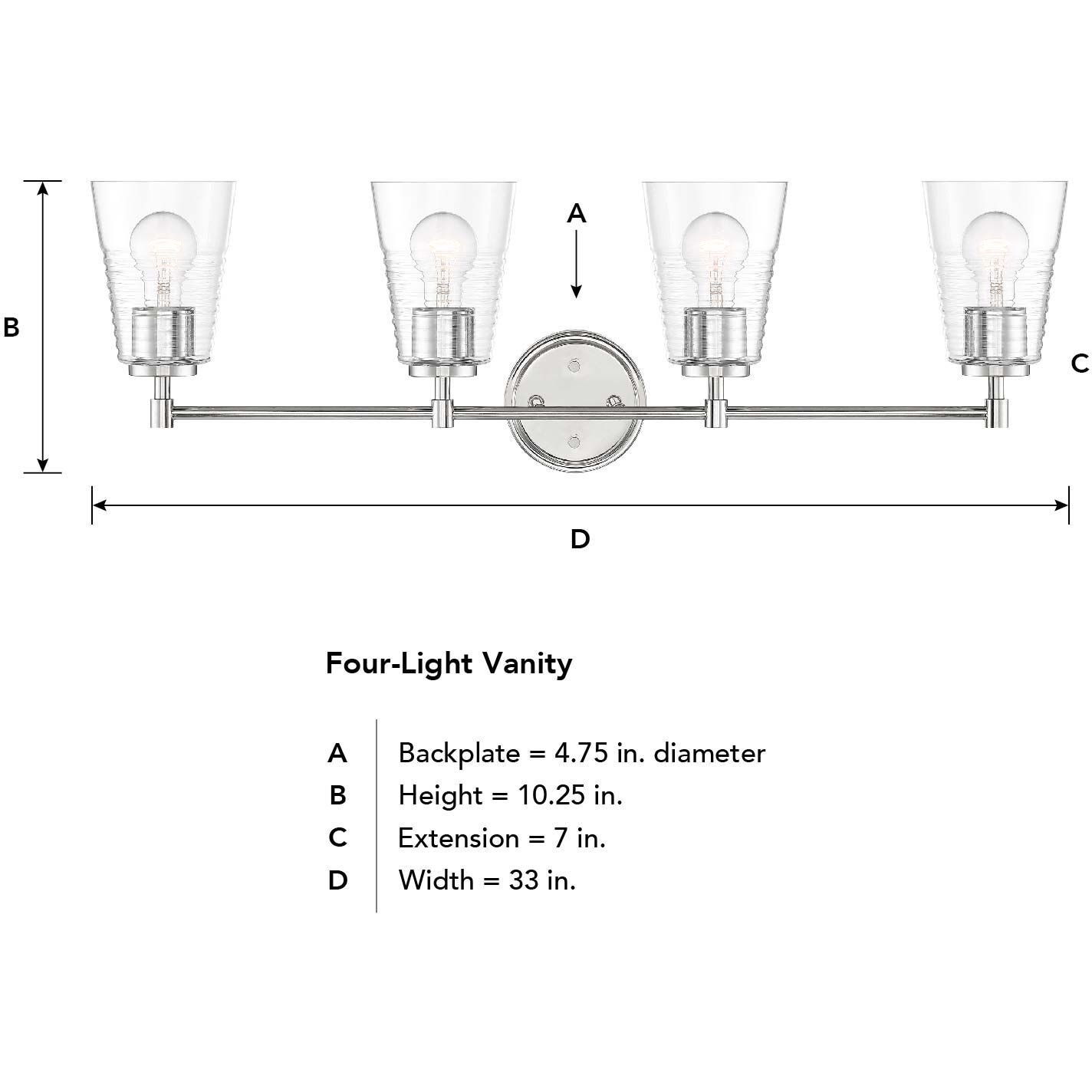 Ingo 4 Light 33.5 inch Polished Nickel Vanity Light Wall Light