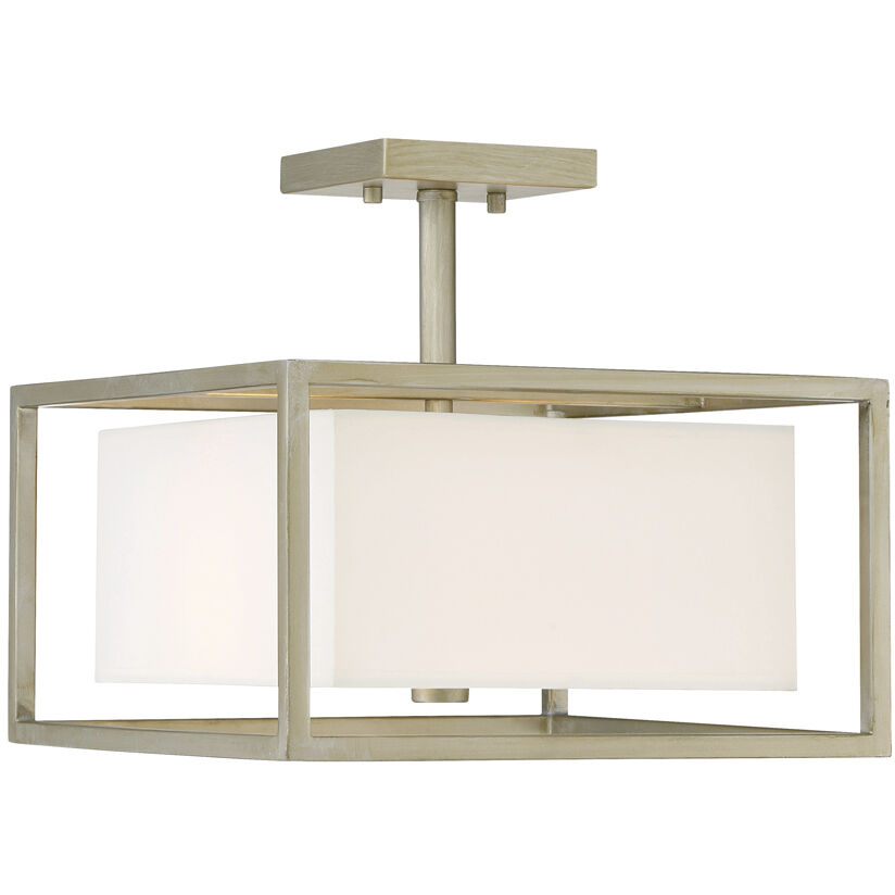 Chloie 2 Light 13 inch Sterling Gold Semi-Flush Ceiling Light