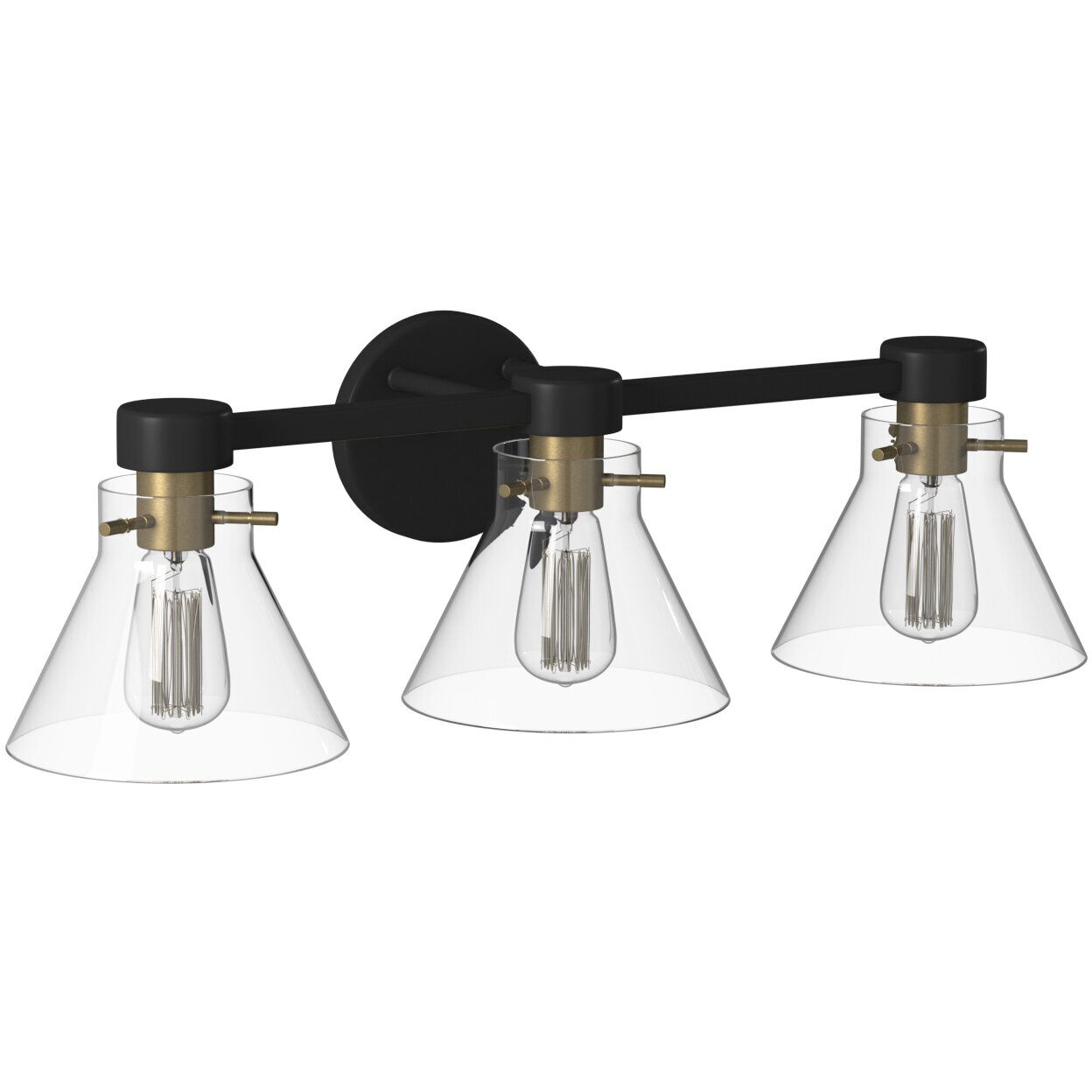 Willow Creek 3 Light 25 inch Matte Black Bath Bar Wall Light