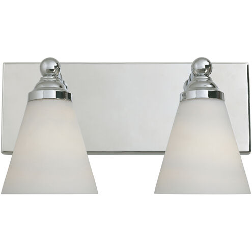 Hudson 2 Light 14 inch Chrome Bath Bar Wall Light