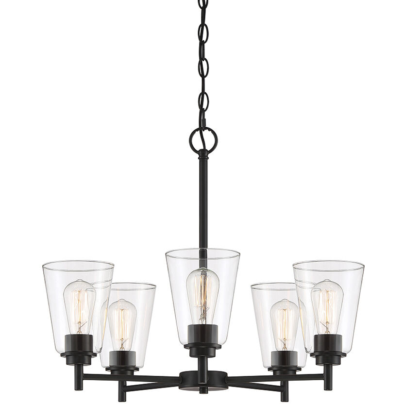 Westin 5 Light 24 inch Matte Black Chandelier Ceiling Light