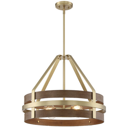 Atwood 4 Light 23 inch Brushed Brass Down Pendant Ceiling Light