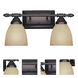 Apollo 2 Light 16 inch Oil Rubbed Bronze Bath Bar Wall Light in Amber Sandstone