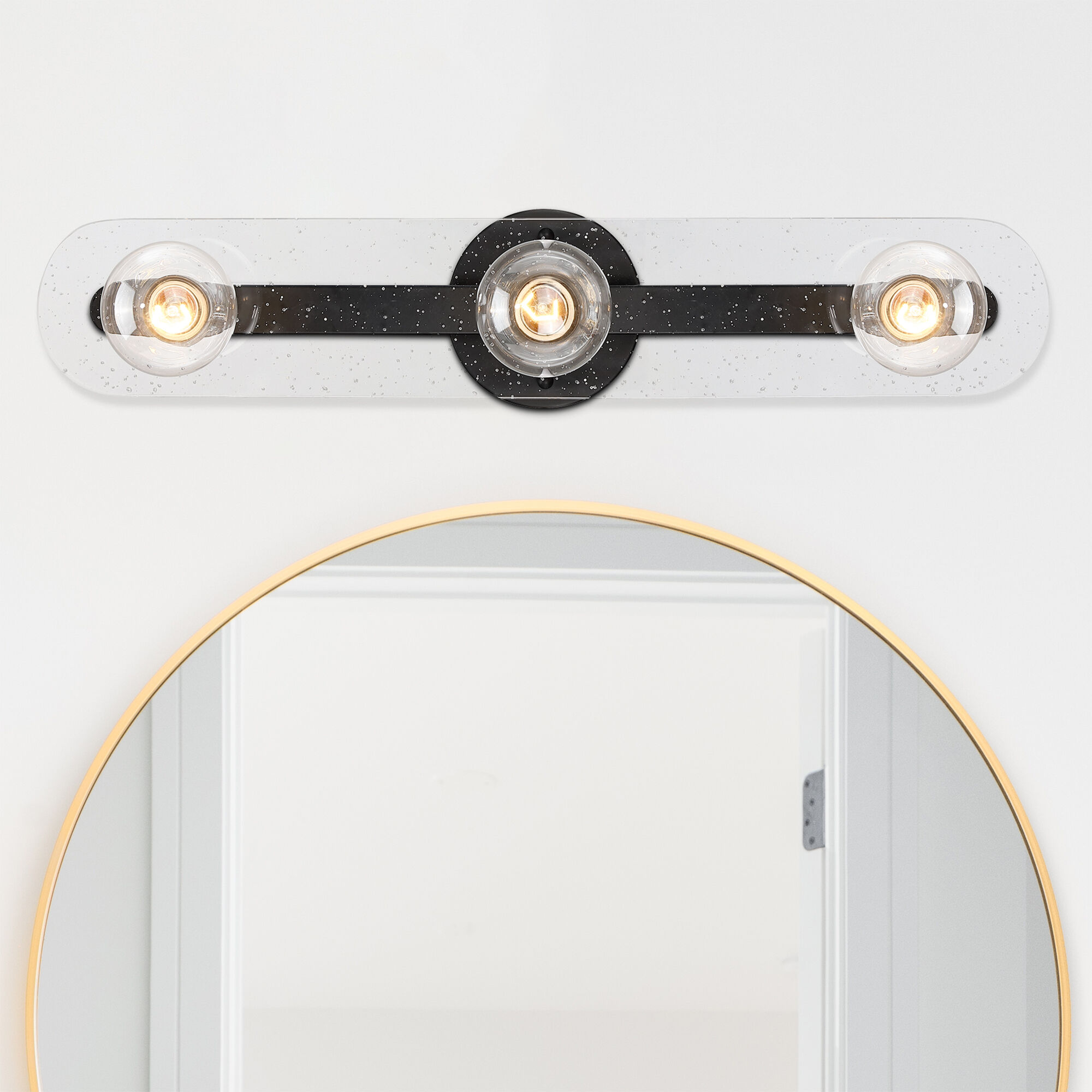 Demi 3 Light 24 inch Matte Black Vanity Light Wall Light