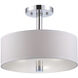Cordova 3 Light 13 inch Chrome Semi-Flush Ceiling Light