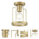 Tafo 1 Light 7 inch Golden Mist Semi-Flush Ceiling Light