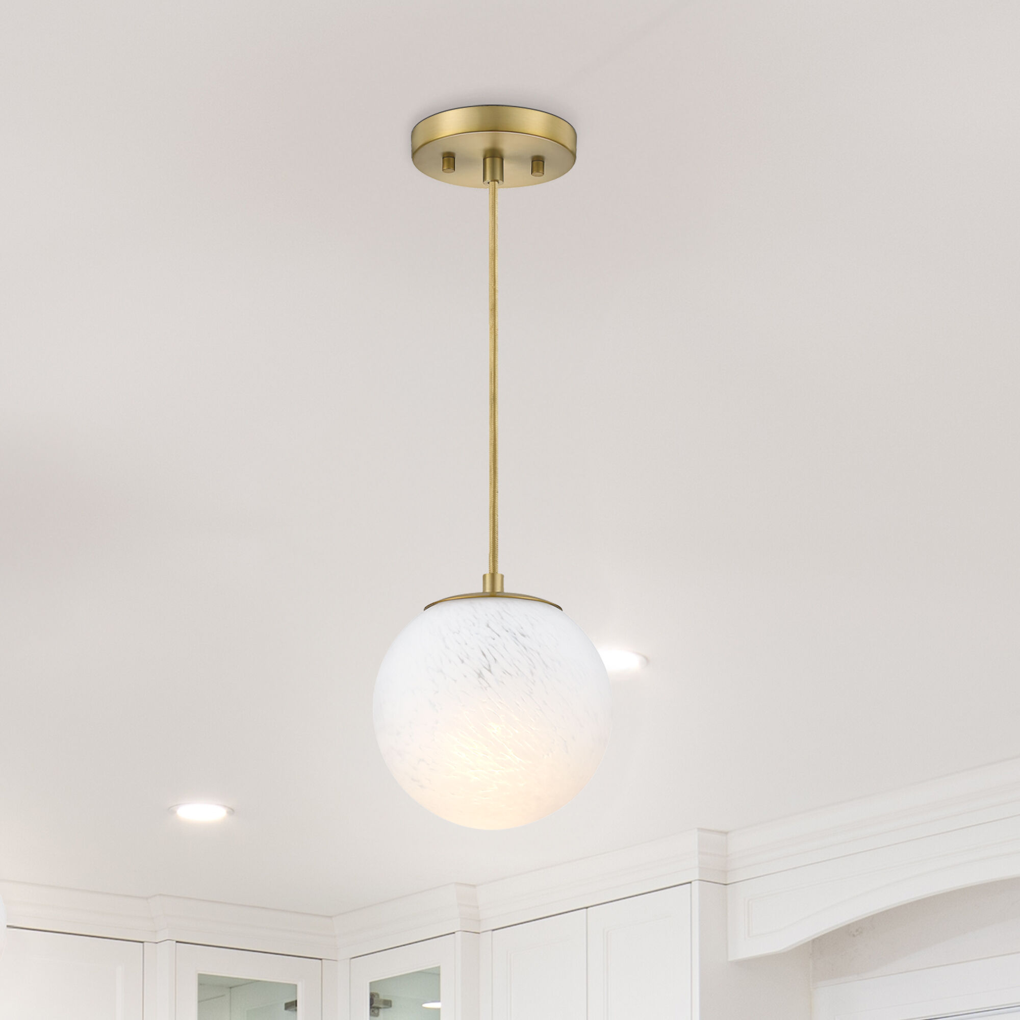 Pixie LED 7 inch Brushed Gold Pendant Ceiling Light
