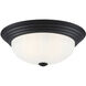 Decorative 2 Light 13 inch Matte Black Flushmount Ceiling Light, Medium