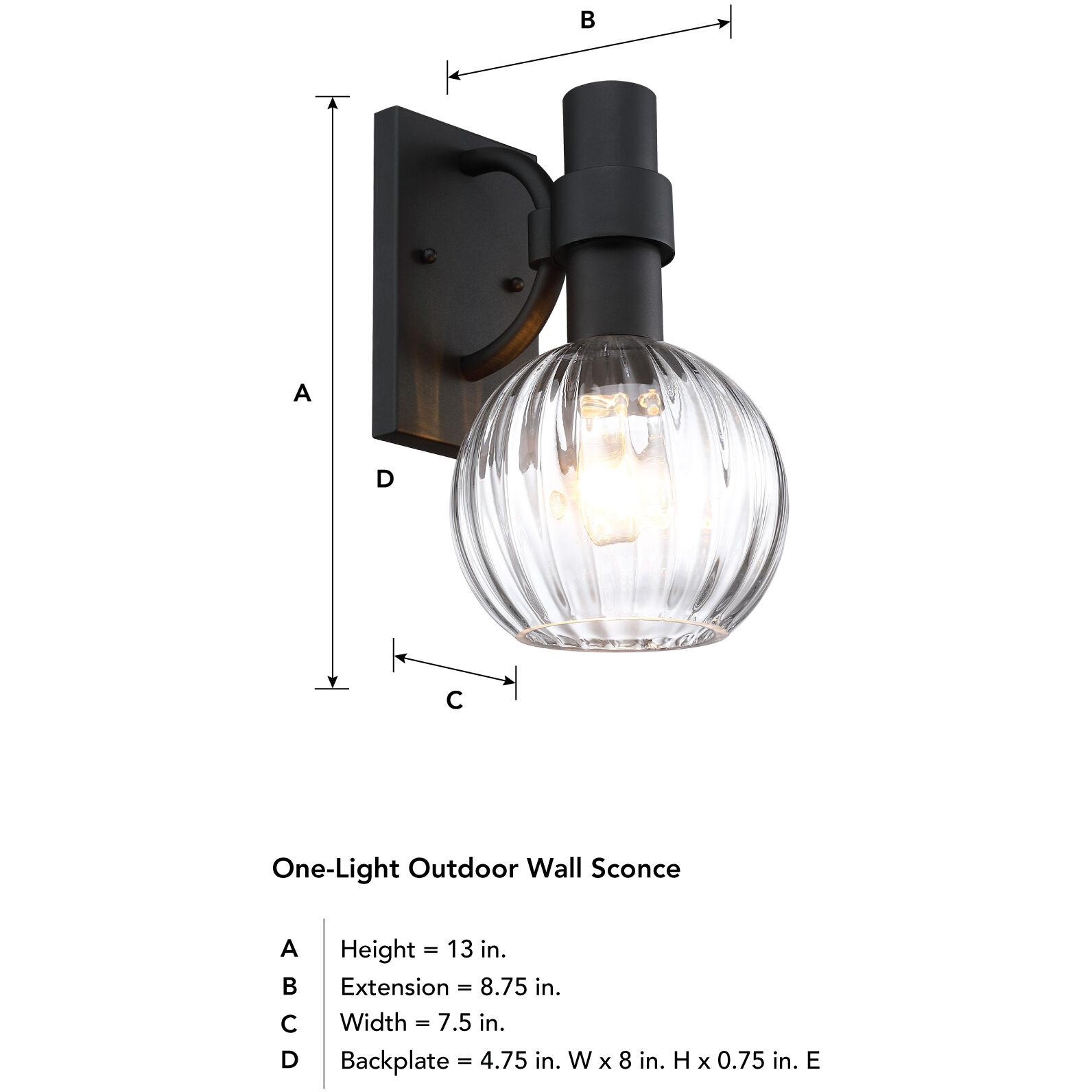 Fernwood LED 13 inch Black Outdoor Wall Sconce
