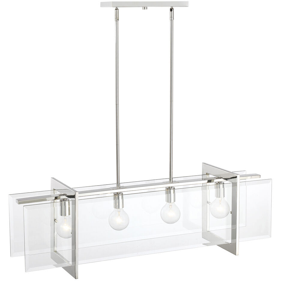 Ethan 4 Light 40 inch Polished Nickel Chandelier Ceiling Light