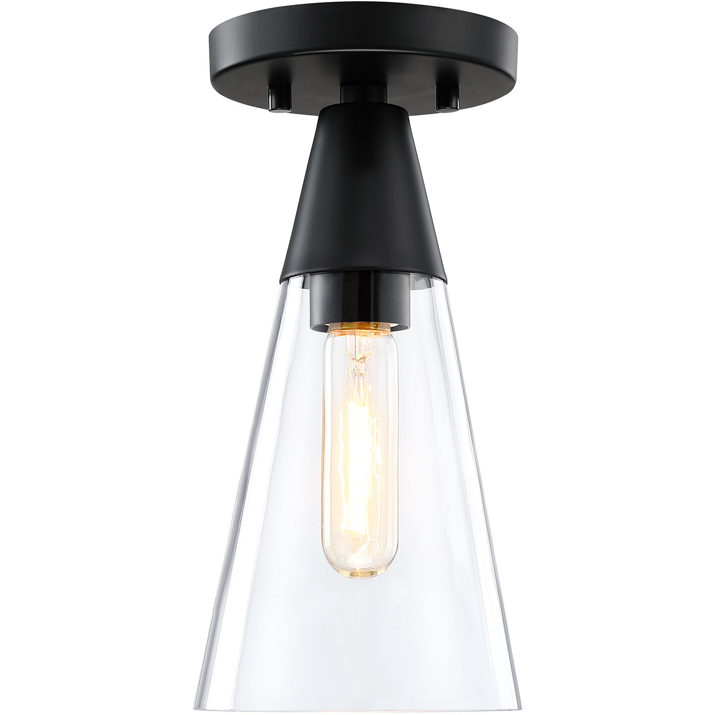 Norro 1 Light 5.5 inch Matte Black Flush Mount Ceiling Light