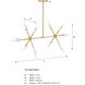 Star Dust 10 Light 34.75 inch Brushed Gold Island Pendant Ceiling Light
