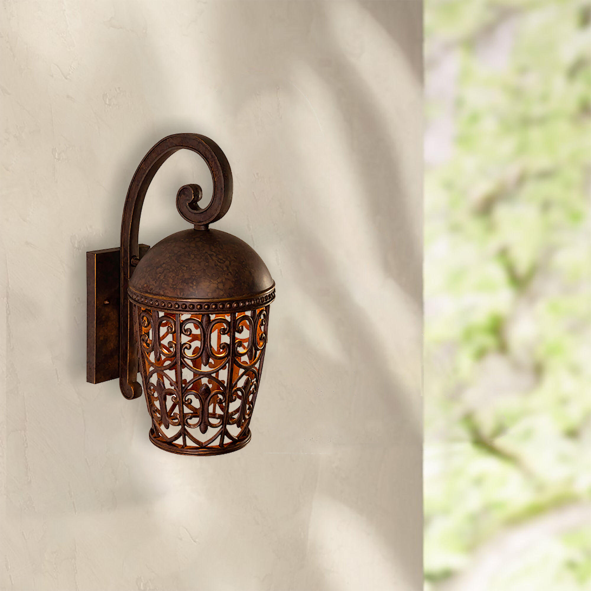 Amherst 1 Light 18 inch Burnt Umber Outdoor Wall Lantern