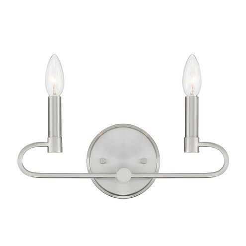 Summit 2 Light 14 inch Brushed Nickel Vanity Light Wall Light